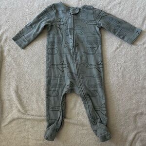 Carter's Blue Airplane Footed One Piece Pajamas